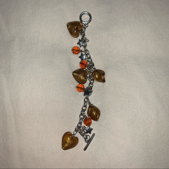 3 for $15 Yellow & Orange Heart Charm Bracelet - Picture 3 of 4